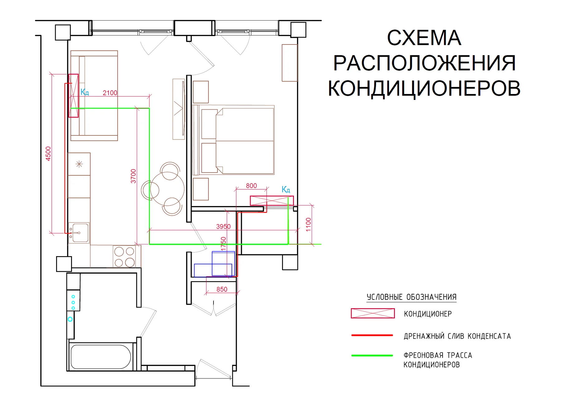 План размещения кондиционеров