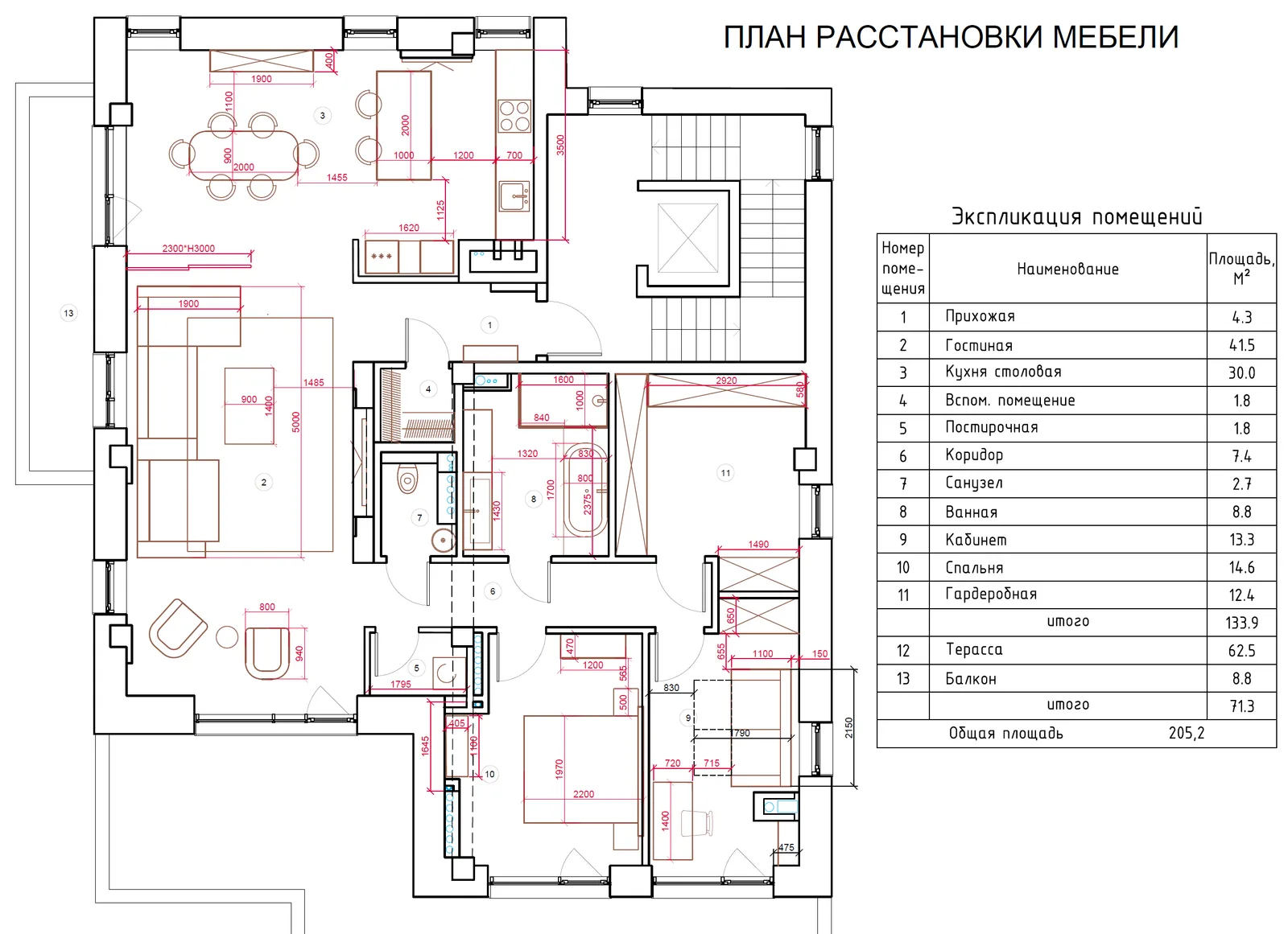 План расстановки мебели