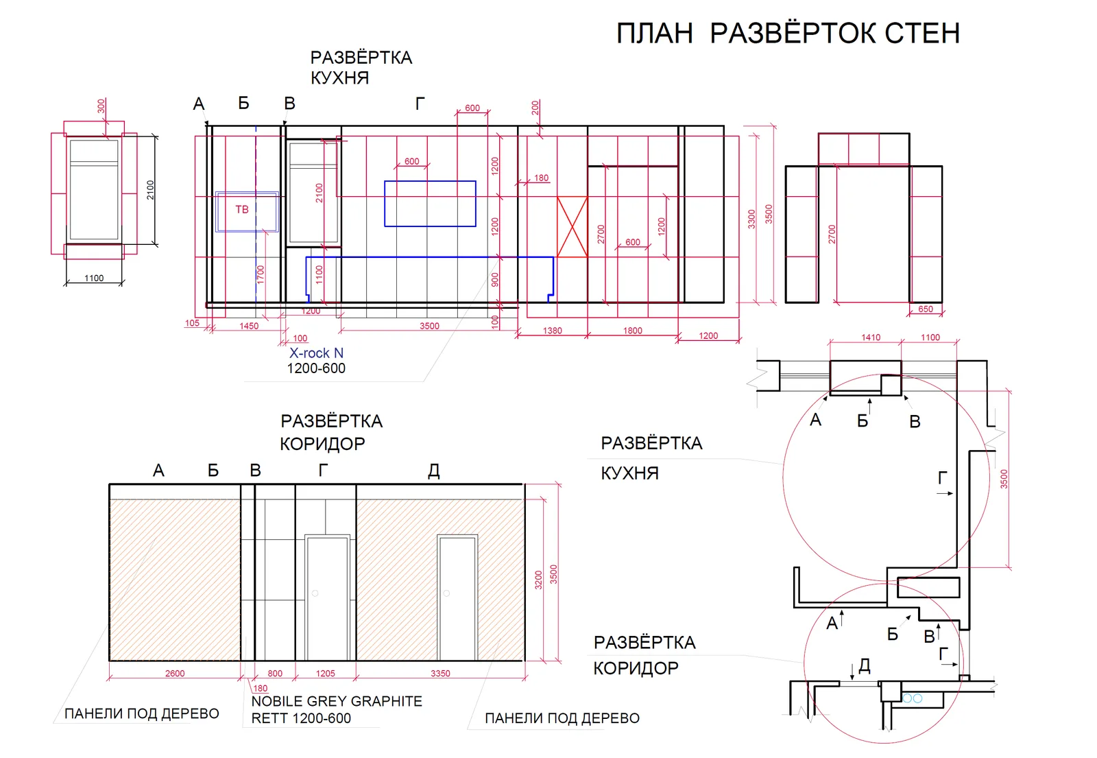 План развёрток стен